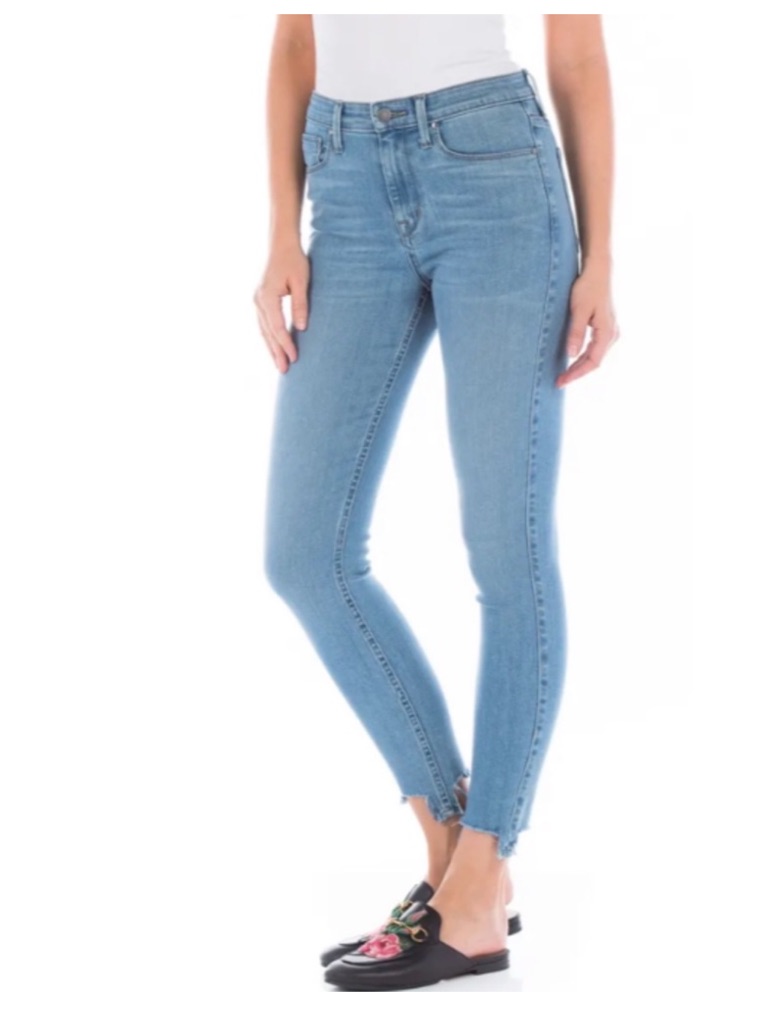 Fidelity Denim Gwen Crop High Rise Skinny Jagged Hem Size 25